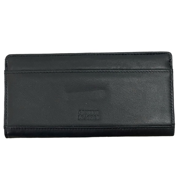 Wilson Genuine Leather Wallet 10 Card Holder indexer 7.5 L x 3.5 x 1” Snap NWT - Picture 2 of 6